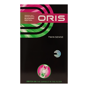 Заказать сигареты блоками Сигареты Oris Twin Sense Blueberry Menthol King Size (Орис Твин Сенс Черника Ментол Кинг Сайз)