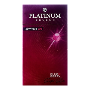Заказать сигареты блоками Сигареты Platinum Seven Superslims Blueberry Switch On (Платинум Суперслимс Черника)
